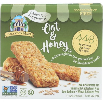 BAKERY ON MAIN: 4.4.8 Oats & Honey Granola Bars, 6 oz