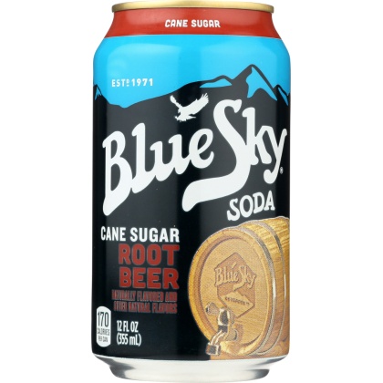 BLUE SKY: Cane Sugar Soda Root Beer 6-12oz, 72 oz