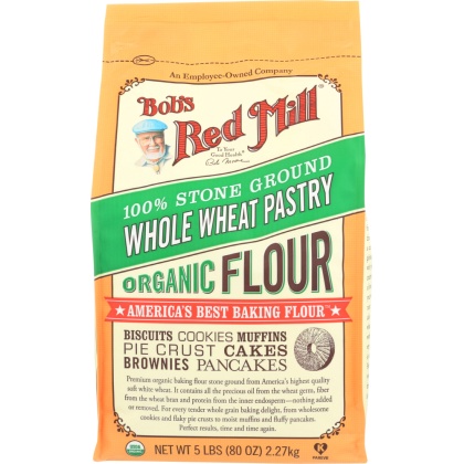 BOB\'S RED MILL: 100% Stone Ground Whole Wheat Pastry Organic Flour, 5 lb
