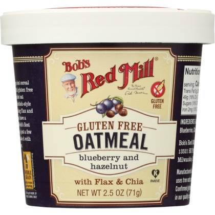 BOB\'S RED MILL: Gluten Free Oatmeal Cup Blueberry and Hazelnut with Flax & Chia, 2.5 oz