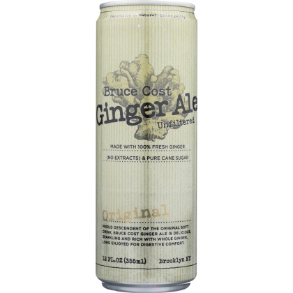 BRUCE COST GINGER ALE: Ginger Ale Unfiltered Original Can, 12 oz