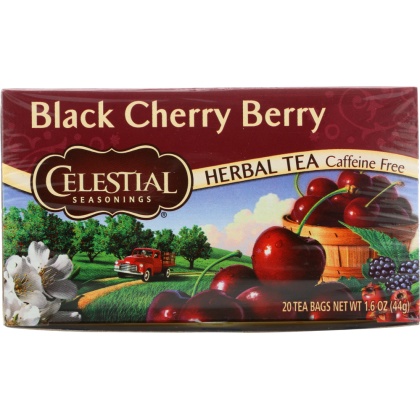 CELESTIAL SEASONINGS: Black Cherry Berry Herbal Tea Caffeine Free, 20 bg