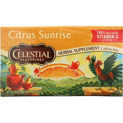 CELESTIAL SEASONINGS: Citrus Sunrise Herbal Tea Pack of 20, 1.7 oz