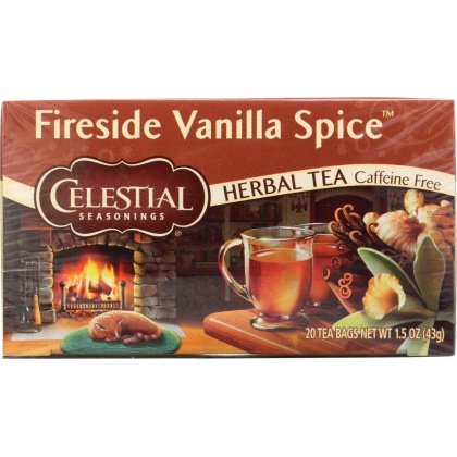 CELESTIAL SEASONINGS: Fireside Vanilla Spice Tea Pack of 20, 1.5 oz