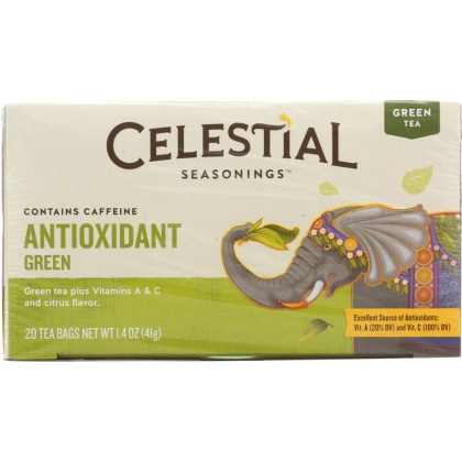 CELESTIAL SEASONINGS: Green Tea With White Tea Antioxidant Supplement 20 Tea Bags, 1.4 oz