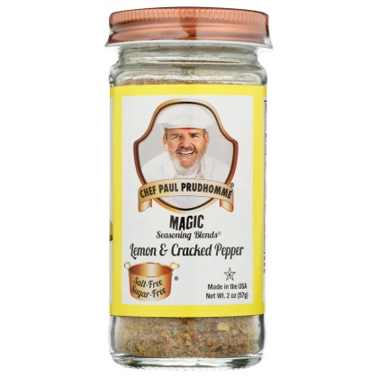 CHEF PAUL PRUDHOMME\'S MAGIC SEASONING BLENDS:  Lemon And Cracked Pepper, 2 oz