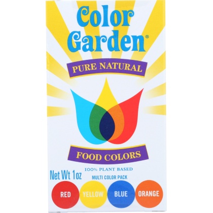 COLOR GARDEN: Pure Natural Food Color Single Box 4 Colors, 1 oz