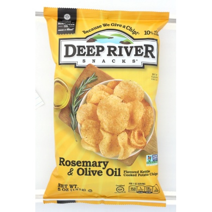 DEEP RIVER: Kettle Cooked Potato Chips Rosemary & Olive Oil, 5 oz