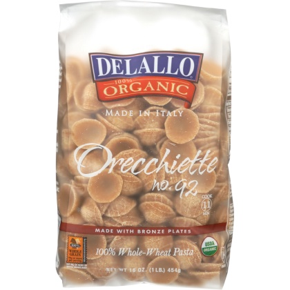 DELALLO: Pasta Whole Wheat Orecchiette, 16 oz