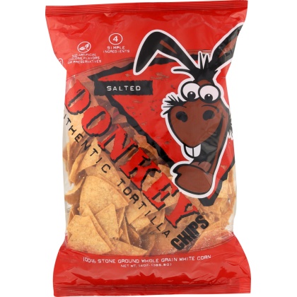 DONKEY CHIP: All Natural Authentic Tortilla Chips Salted, 14 oz