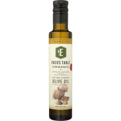 ENZO\'S TABLE: Organic Extra Virgin Olive Oil - Garlic Infused, 250 ml