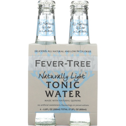 FEVER-TREE: Naturally Light Tonic Water 4x6.8 oz Bottles, 27.2 oz