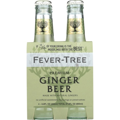 FEVER-TREE: Premium Ginger Beer 4x6.8 oz Bottles, 27.2 oz