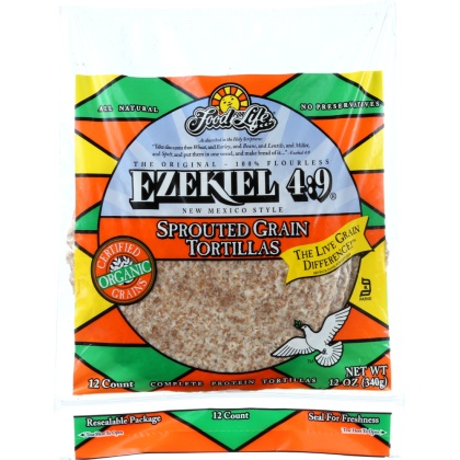 FOOD FOR LIFE: Ezekiel 4:9 Small Sprouted Grain Tortillas New Mexico Style, 12 oz