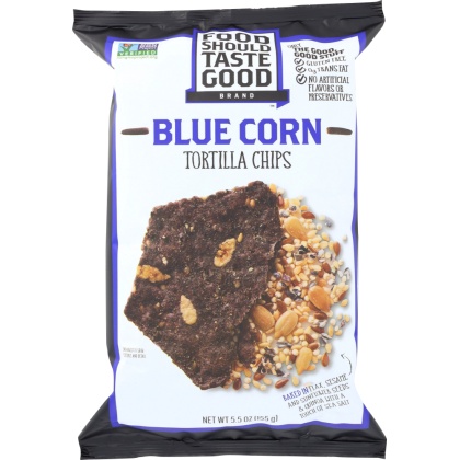 FOOD SHOULD TASTE GOOD: All Natural Blue Corn Tortilla Chips, 5.5 oz