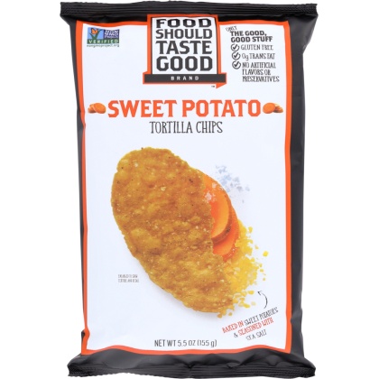 FOOD SHOULD TASTE GOOD: Natural Tortilla Chips Sweet Potato, 5.5 oz