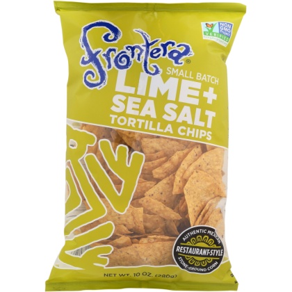 FRONTERA: Lime and Sea Salt Stone-Ground Tortilla Chips, 10 oz