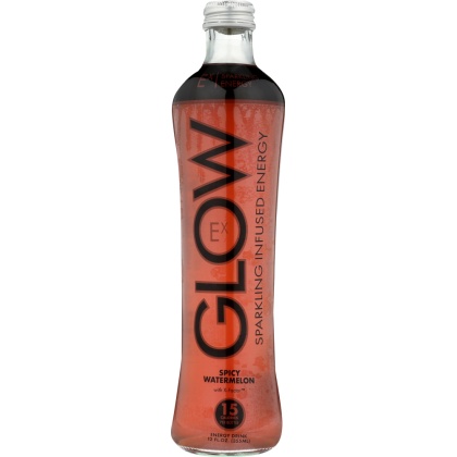 GLOW BEVERAGES: Sparkling Infused Energy Drink Spicy Watermelon, 12 fl oz