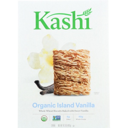 KASHI: Organic Whole Wheat Biscuit Cereal Island Vanilla, 16.3 oz
