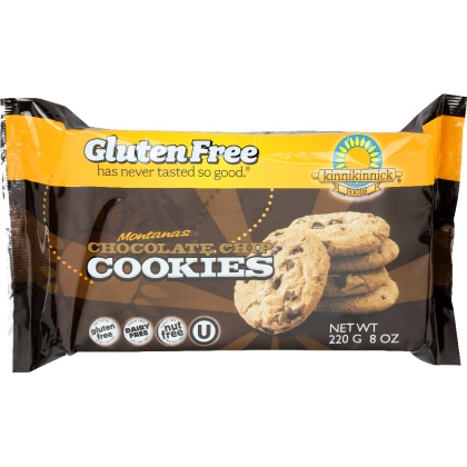 KINNIKINNICK: Montanas Chocolate Chip Cookies, 8 oz