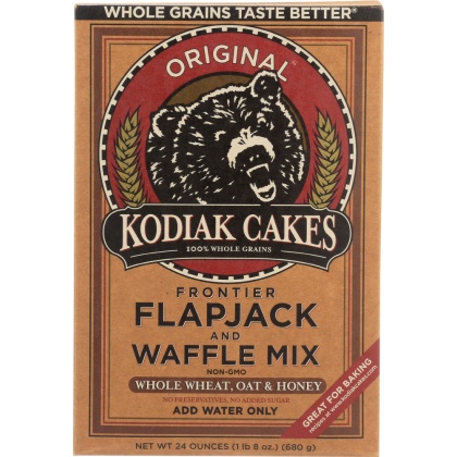 KODIAK CAKES: Frontier Flapjack and Waffle Mix Whole Wheat Oat & Honey, 24 oz