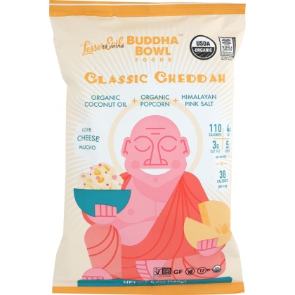 LESSER EVIL: Buddha Bowl Classic Cheddah Popcorn, 5 oz