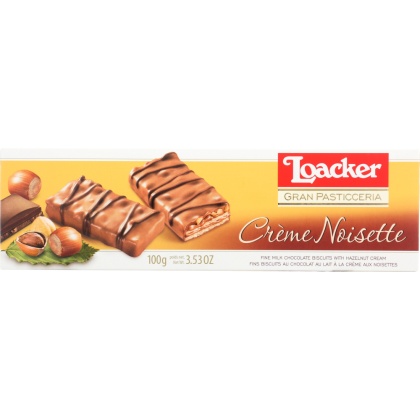 LOACKER: Gran Pasticceria Patisserie Creme Noisette Cookie 100g, 3.53 oz