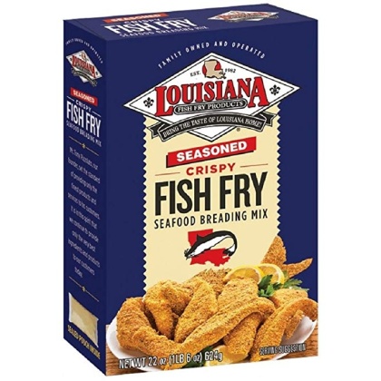 LOUISIANA FISH FRY: Seasoned Crispy Fish Fry Seafood Breading Mix Family Pack, 22 oz