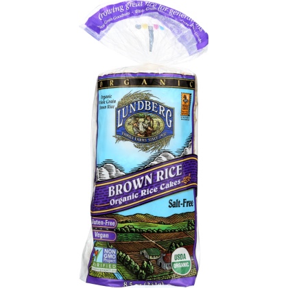 LUNDBERG: Brown Rice Organic Rice Cakes Salt Free, 8.5 oz