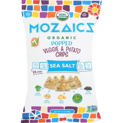 MOZAICS: Organic Popped Veggie & Potato Chips Sea Salt, 3.5 oz