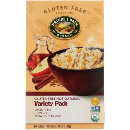 NATURE\'S PATH: Organic Gluten Free Variety Pack Hot Oatmeal 8 Packets, 11.3 oz