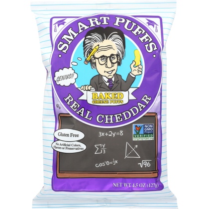 SMART PUFFS: Baked Cheese Puffs Real Wisconsin Cheddar, 4.5 Oz